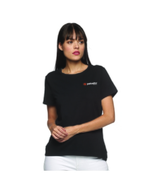 Greys and Blues Easy Women's Premium Cotton Lycra Spandex Round Neck T-Shirt - Black